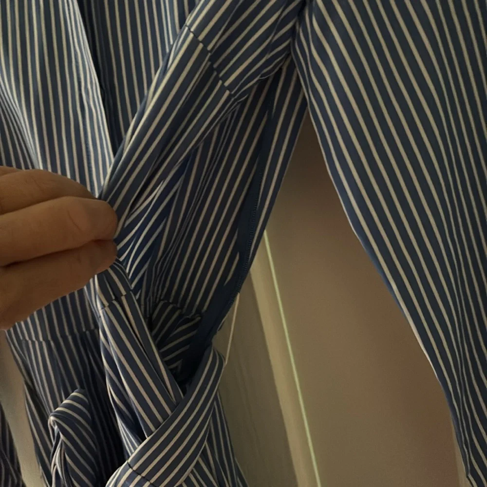 MaxMara Blue stripe Long Sleeve Dress - Picture 6 of 9